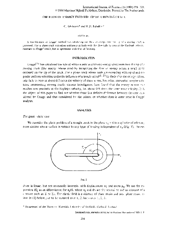(PDF) The flow of energy into the tip of a moving crack