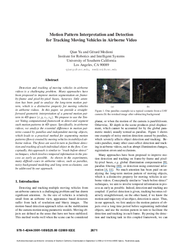 (PDF) Motion pattern interpretation and detection for tracking moving ...