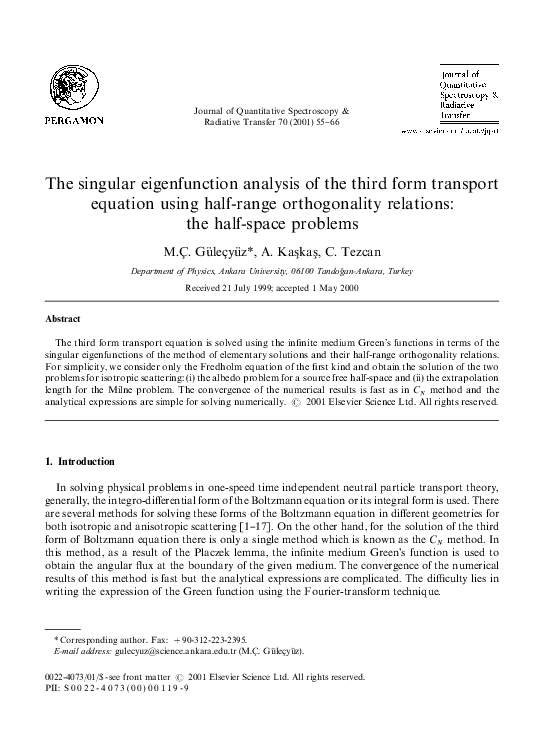 PDF) The singular eigenfunction analysis of the third form