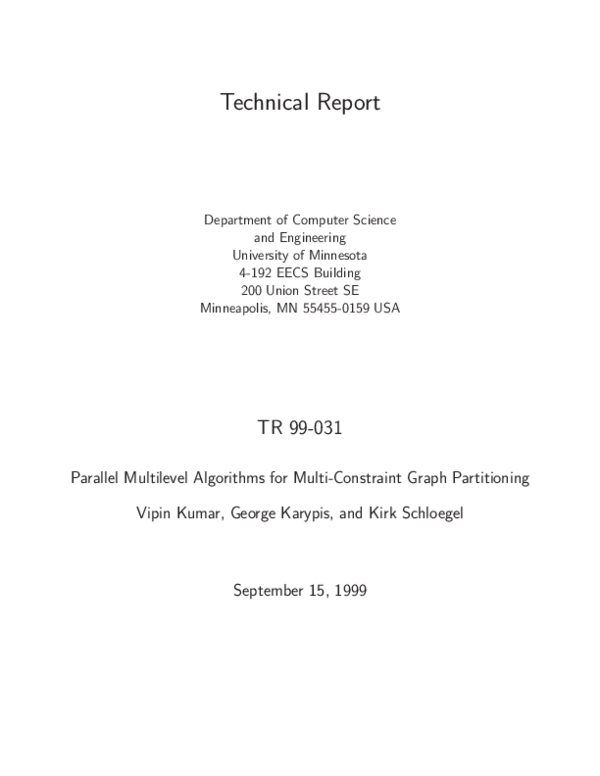 (PDF) Parallel multilevel algorithms for multi-constraint graph ...
