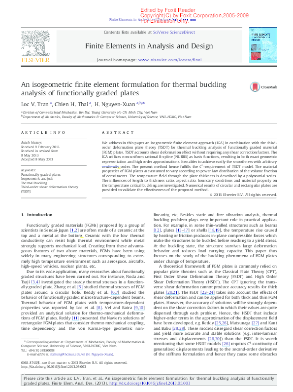(PDF) An isogeometric finite element formulation for thermal buckling ...