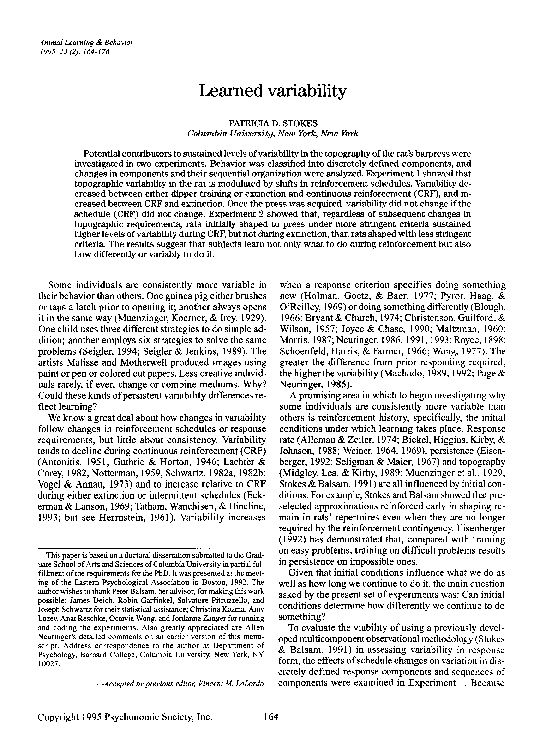 (PDF) Learned variability