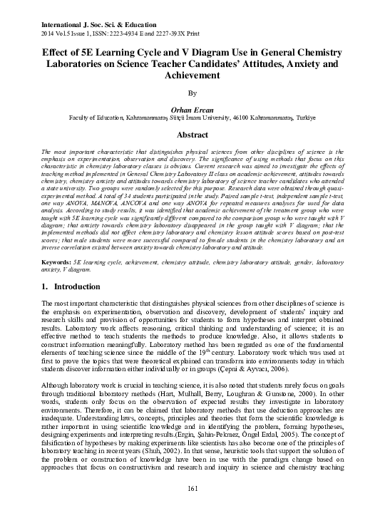 (PDF) Effect of 5E learning cycle and V diagram use in general ...