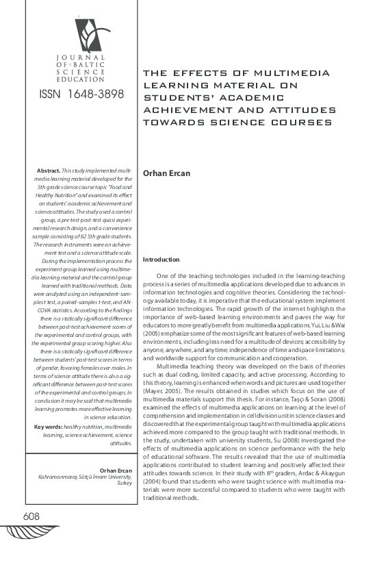 (PDF) The effects of multimedia learning material on students’ academic ...