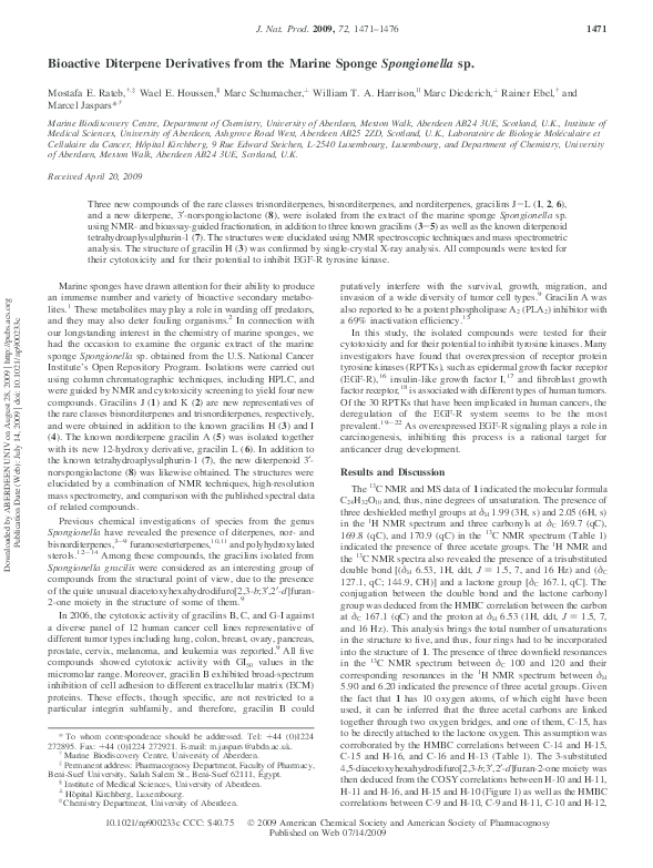 (PDF) Bioactive diterpene derivatives from the marine sponge ...