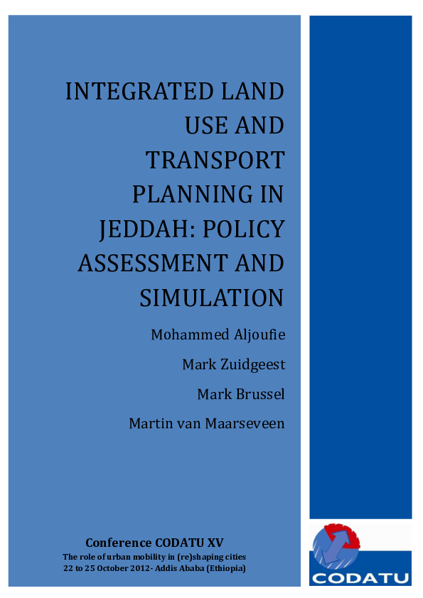 (PDF) Integrated Land Use and Transport Planning in Jeddah Policy
