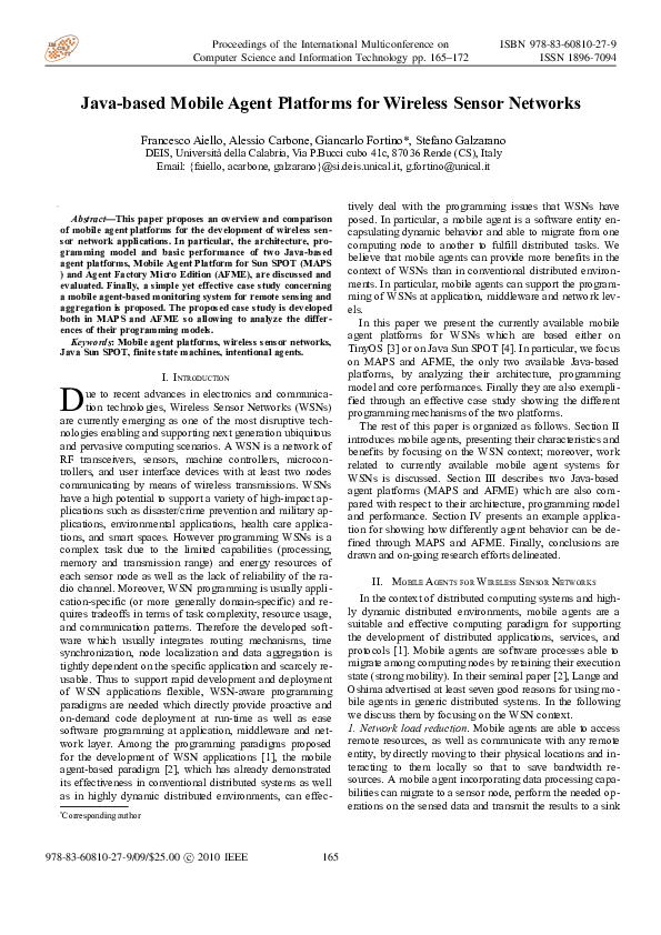 (PDF) An analysis of java-based mobile agent platforms for wireless ...