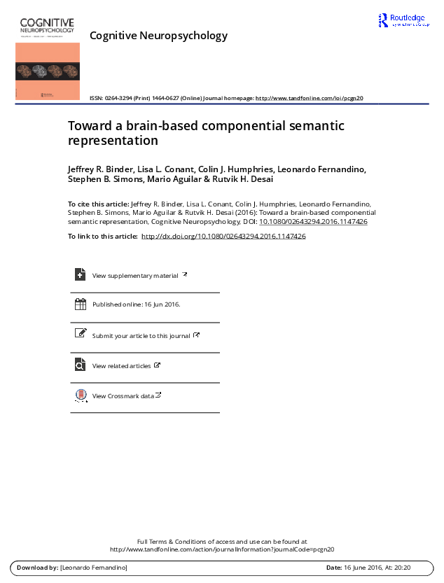 (PDF) Toward a brain-based componential semantic representation