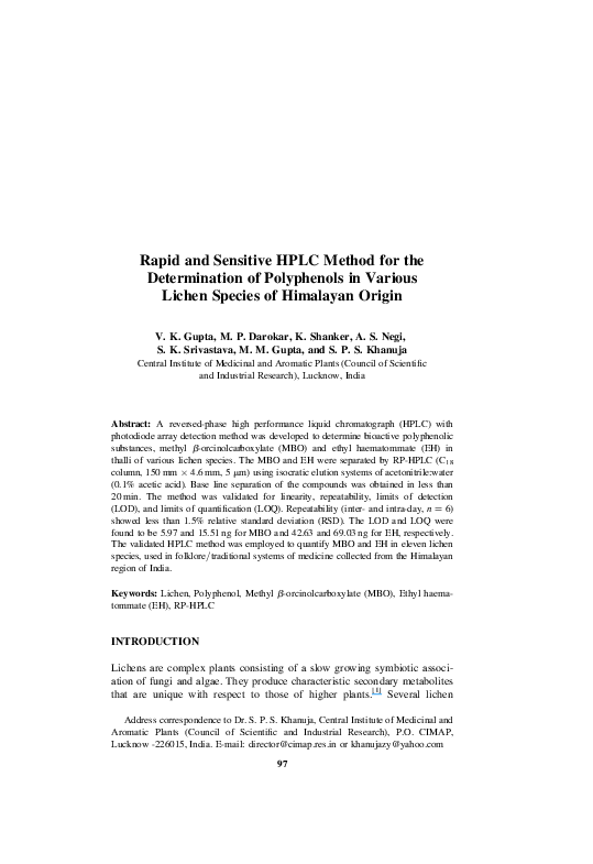 (PDF) Rapid and Sensitive HPLC Method for the Determination of ...