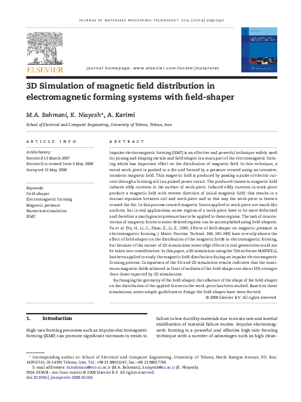 (PDF) 3D Simulation of magnetic field distribution in electromagnetic ...