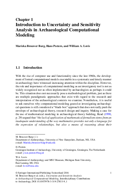 Pdf Introduction To Uncertainty And Sensitivity Analysis In
