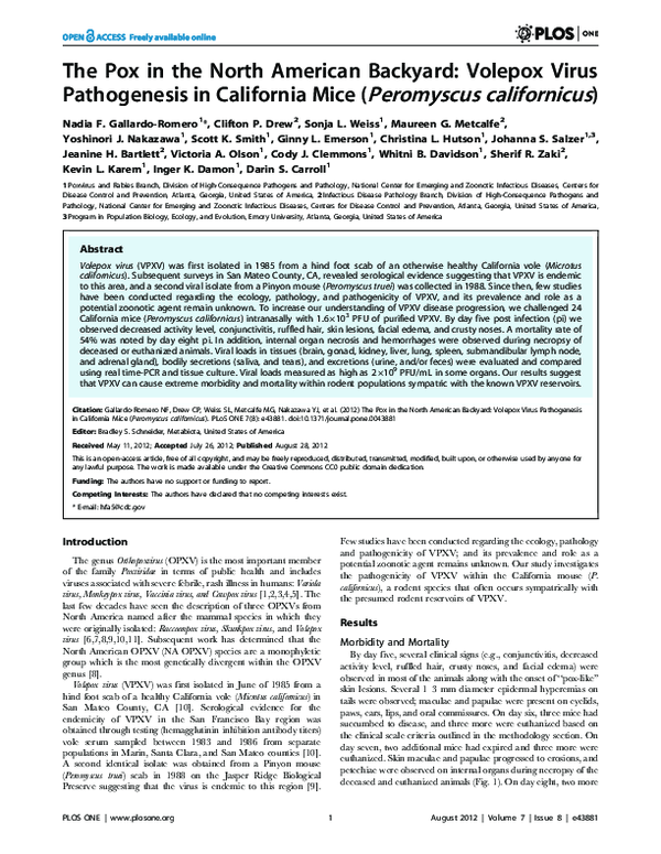 (PDF) The Pox in the North American Backyard: Volepox Virus ...