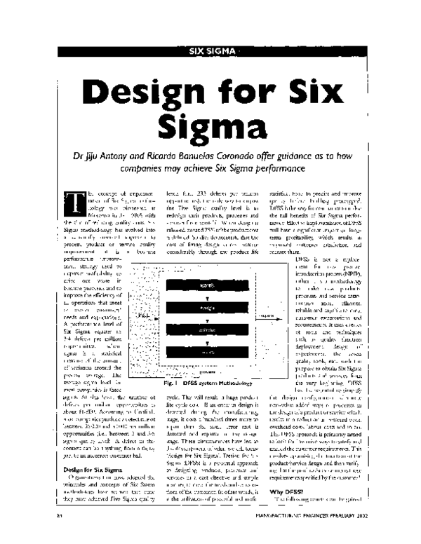(PDF) Design for six sigma