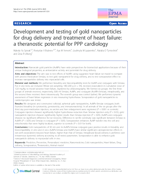 (PDF) Development and testing of gold nanoparticles for drug delivery ...