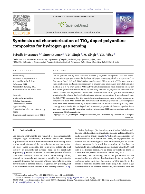 (PDF) Synthesis and characterization of TiO2 doped polyaniline ...