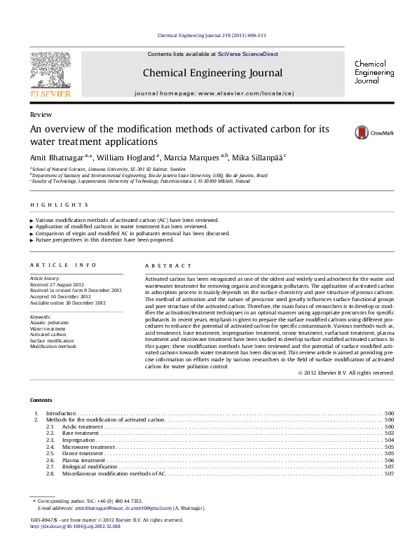 (PDF) An overview of the modification methods of activated carbon for ...