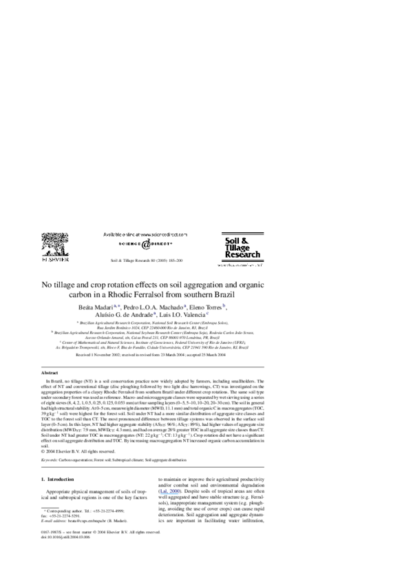 (PDF) No tillage and crop rotation effects on soil aggregation and ...