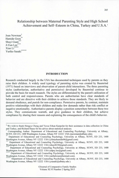 (PDF) Relationship between Maternal Parenting Style and High School ...