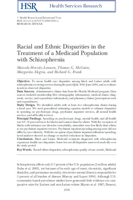 (PDF) Racial and Ethnic Disparities in the Treatment of a Medicaid ...