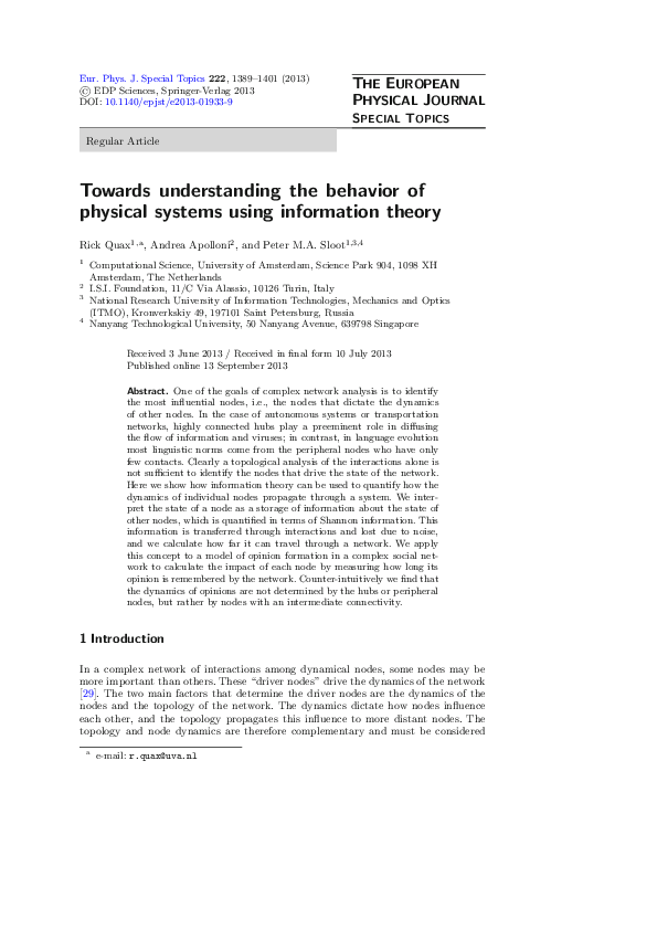 (PDF) Towards understanding the behavior of physical systems using ...