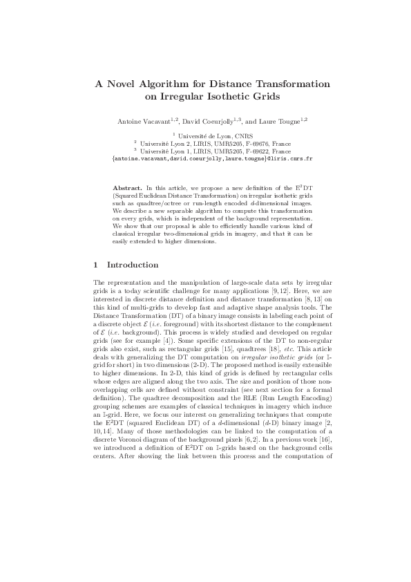 (PDF) A novel algorithm for distance transformation on irregular ...