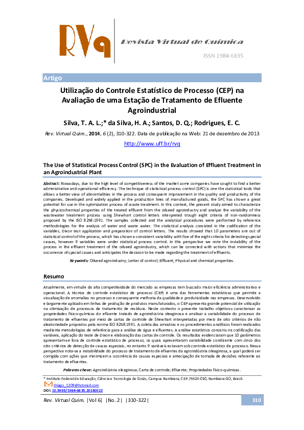 (PDF) The Use of Statistical Process Control (SPC) in the Evaluation of ...