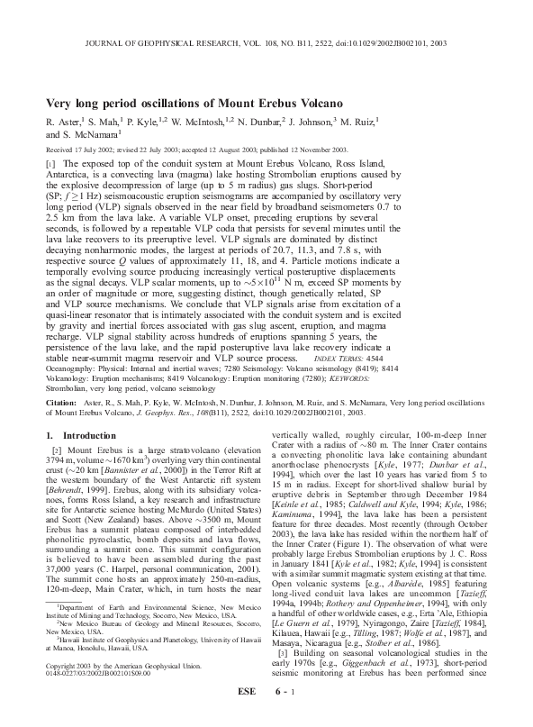 Mount erebus eruption history picture