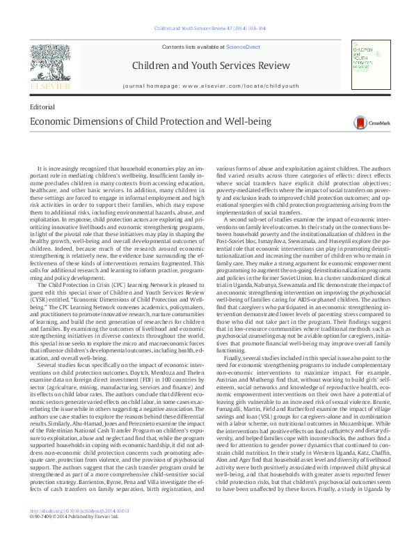 (PDF) Economic Dimensions of Child Protection and Well-being