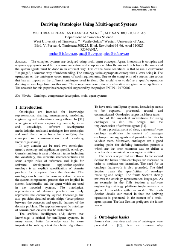 (PDF) Deriving Ontologies Using Multi-agent Systems