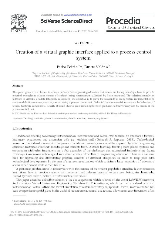 (PDF) Creation of a Virtual Graphic Interface Applied to a Process ...
