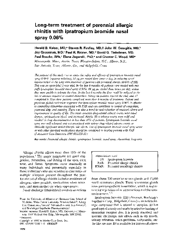 (PDF) Longterm treatment of perennial allergic rhinitis with