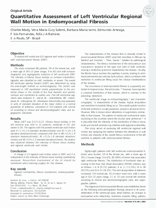 (PDF) Quantitative assessment of left ventricular regional wall motion ...