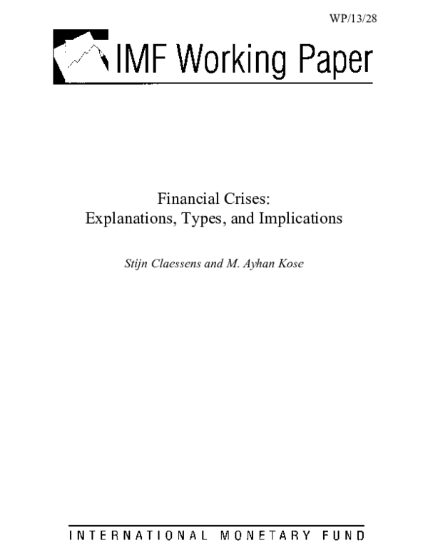 (PDF) Financial Crises Explanations, Types and
