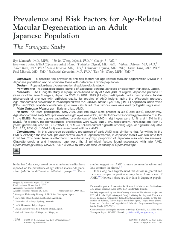 (PDF) Prevalence and Risk Factors for Age-Related Macular Degeneration ...