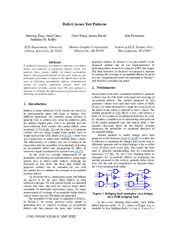 (PDF) Defect Aware Test Patterns