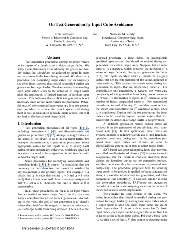 (PDF) Dynamic test compaction for a random test generation procedure ...