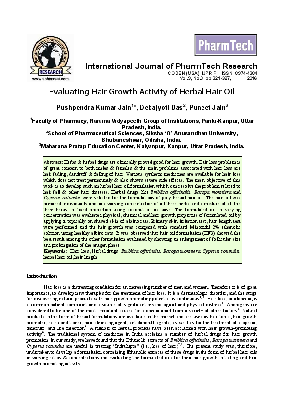 Review of literature on hair oil picture