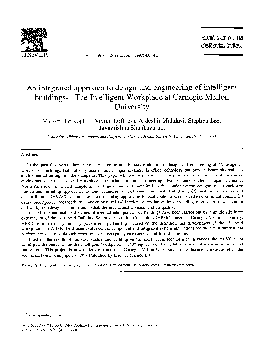 (PDF) An integrated approach to design and engineering of intelligent ...