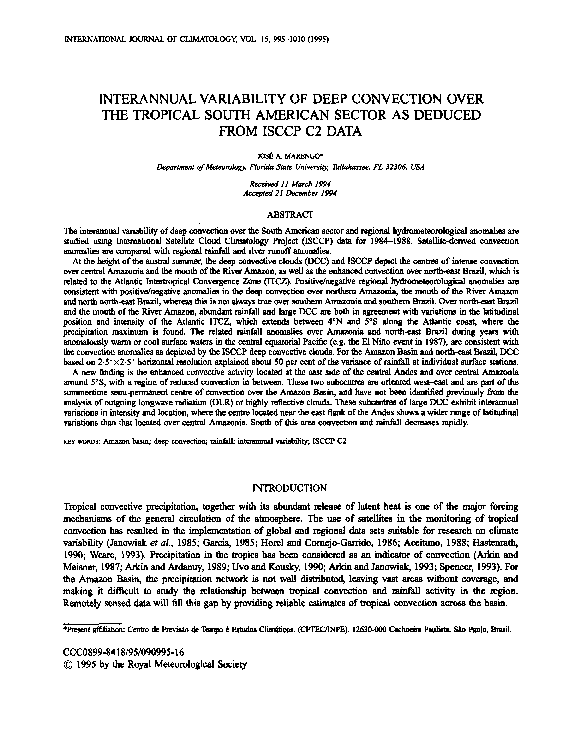 (PDF) Interannual variability of deep convection over the tropical ...