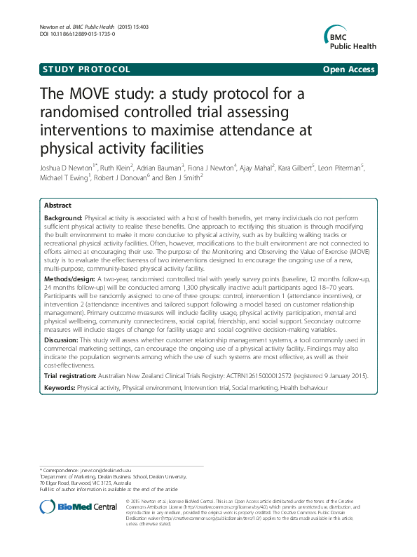 (PDF) The MOVE study: a study protocol for a randomised controlled ...