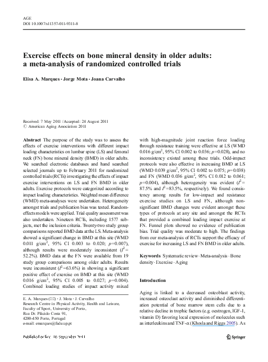 (PDF) Exercise effects on bone mineral density in older adults: a meta ...