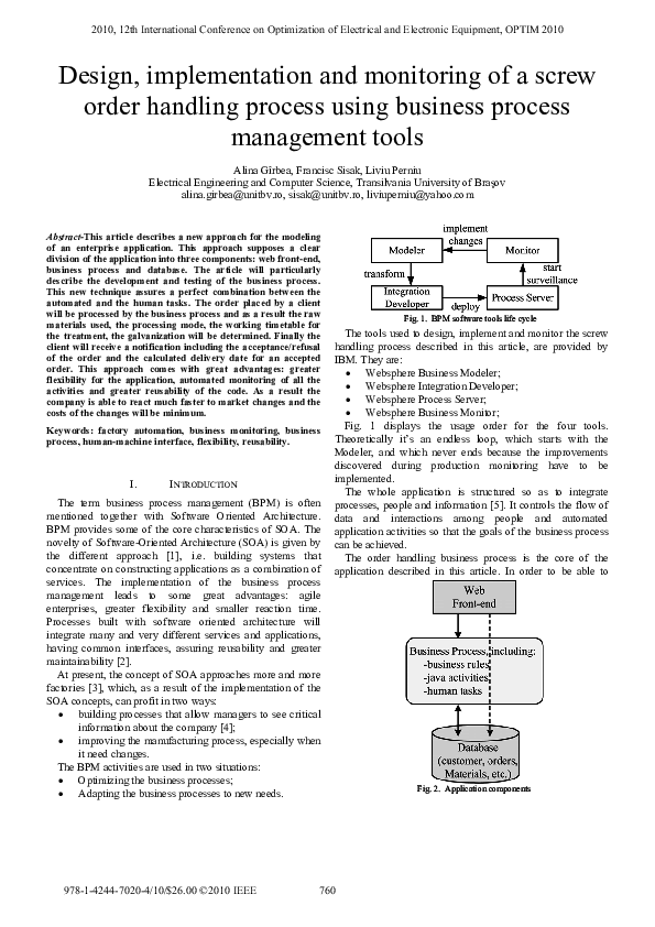 (PDF) Design, implementation and monitoring of a screw order handling ...