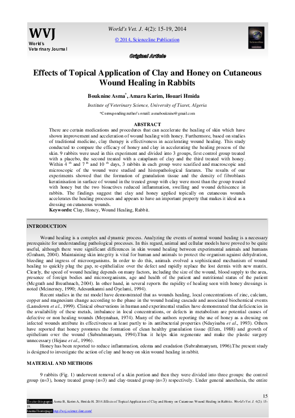 (PDF) Effects of Topical Application of Clay and Honey on Cutaneous ...