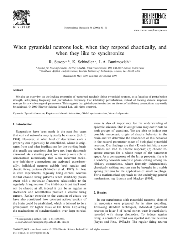 (PDF) When pyramidal neurons lock, when they respond chaotically, and ...