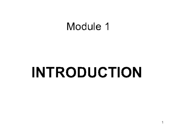 (PPT) Module 1 Introduction