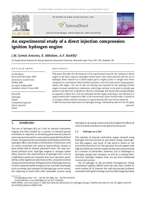 (PDF) An experimental study of a direct injection compression ignition ...