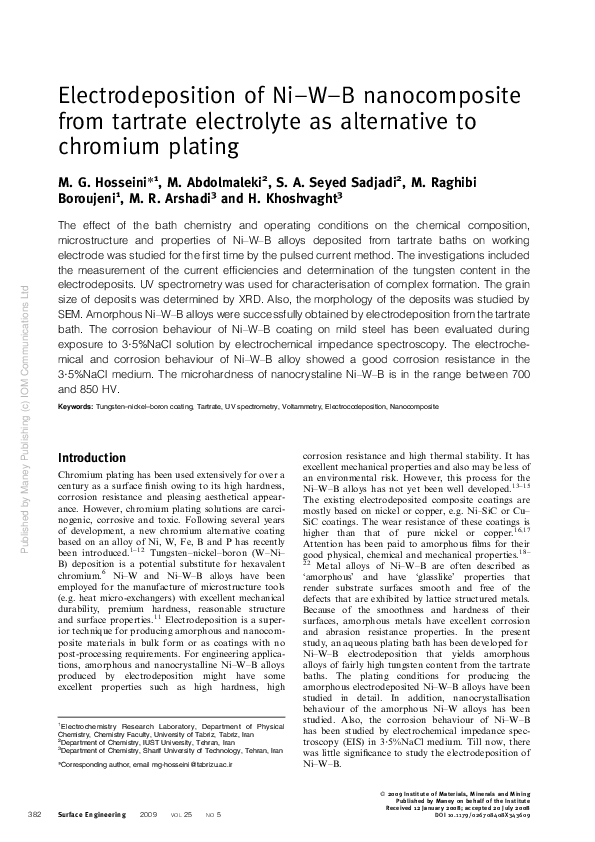 (PDF) Electrodeposition and mechanical properties of Ni-W-B composites ...
