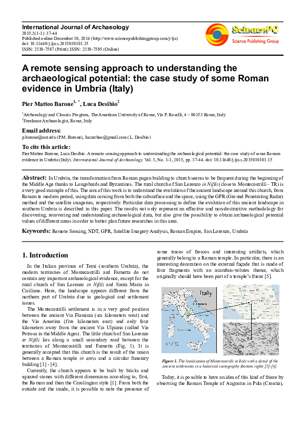 (PDF) A remote sensing approach to understanding the archaeological ...