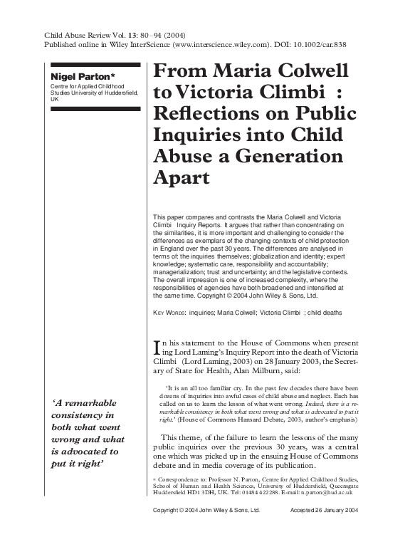 Essay on victoria climbie 08 image