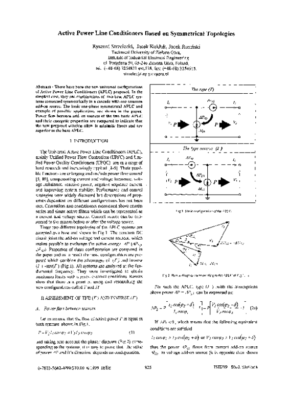 (PDF) Active power line conditioners based on symmetrical topologies